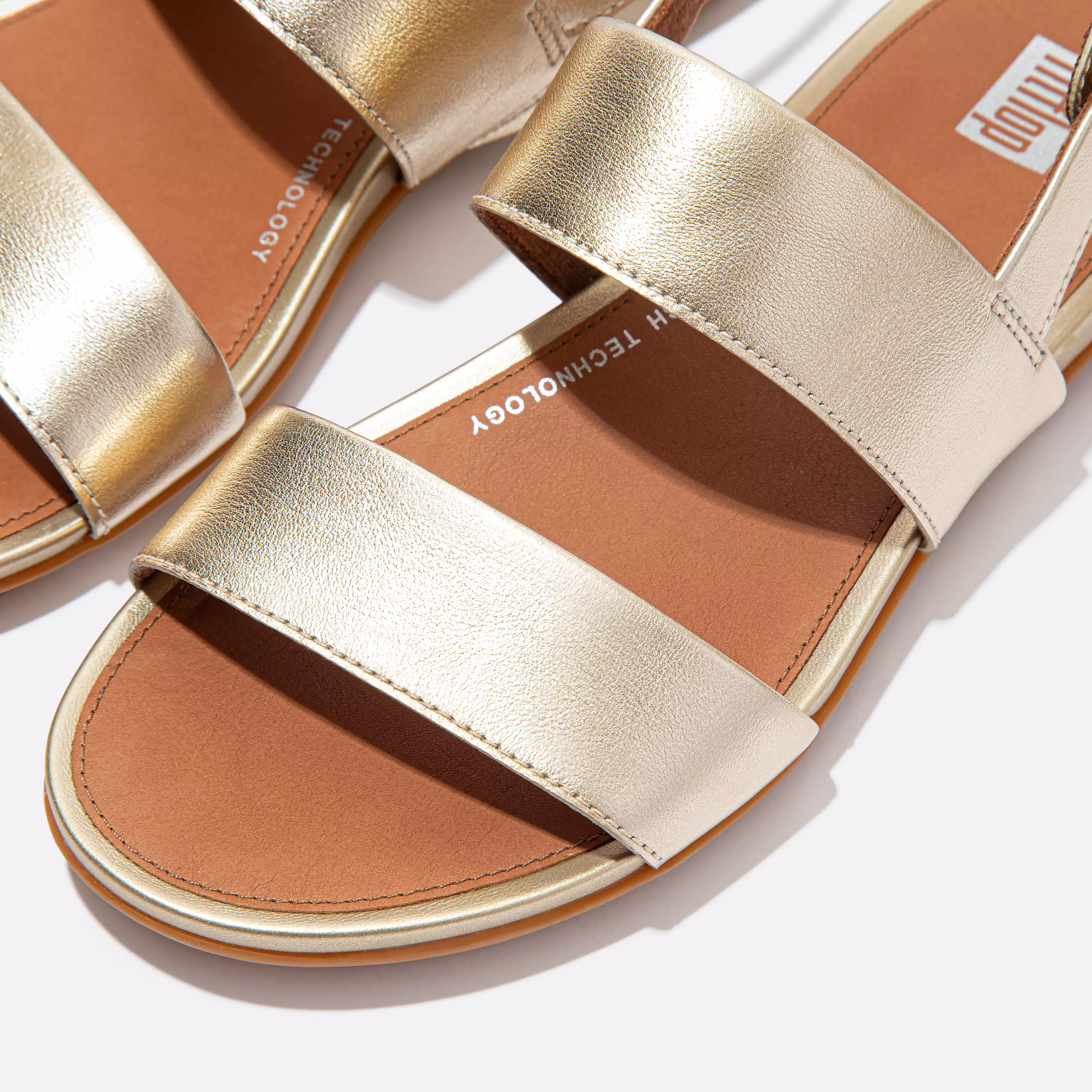 GRACIE Metallic Leather Back-Strap Sandals | FitFlop (US)