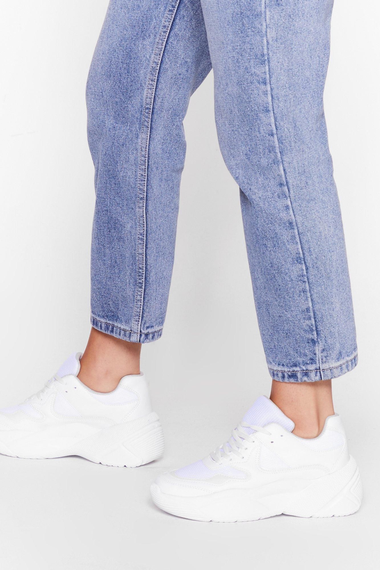Womens Follow Our Lead Faux Leather Chunky Sneakers - White | NastyGal (US & CA)