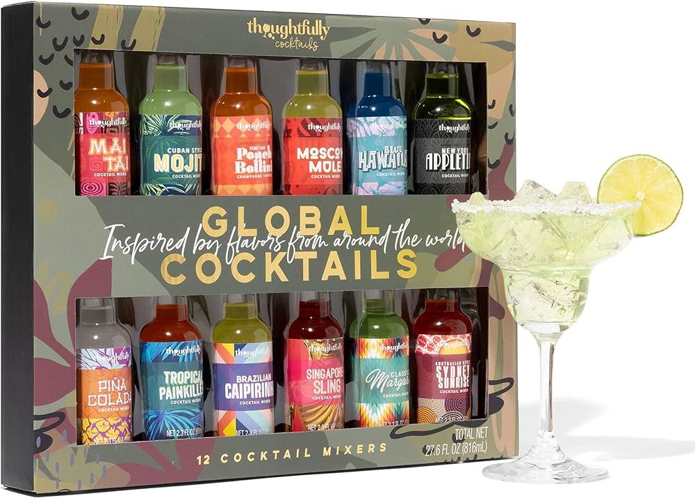 Thoughtfully Cocktails, Global Cocktail Mixer Set, Vegan and Vegetarian, Flavors Margarita, Mosco... | Amazon (US)