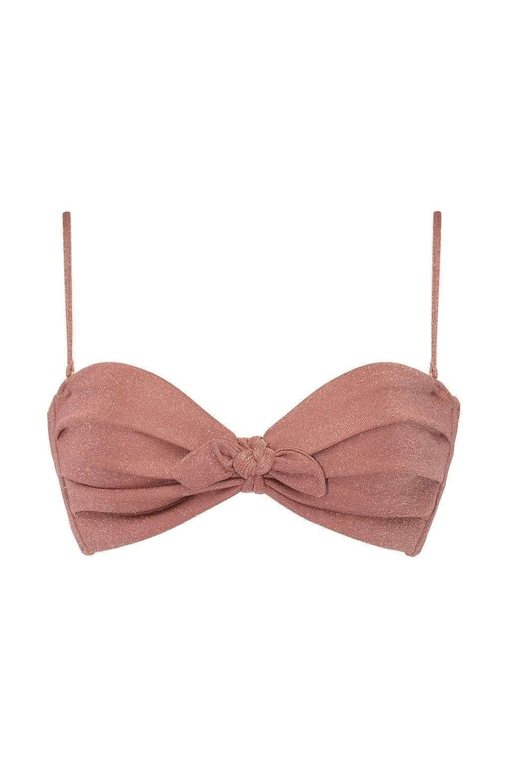 Mauve Sparkle Cabana Sleeveless Bikini Top | Montce