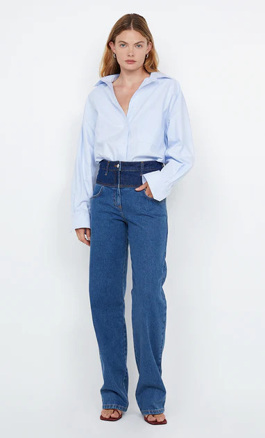 TIA OVERSIZED SHIRT  - SKY BLUE | Bec & Bridge (Global)