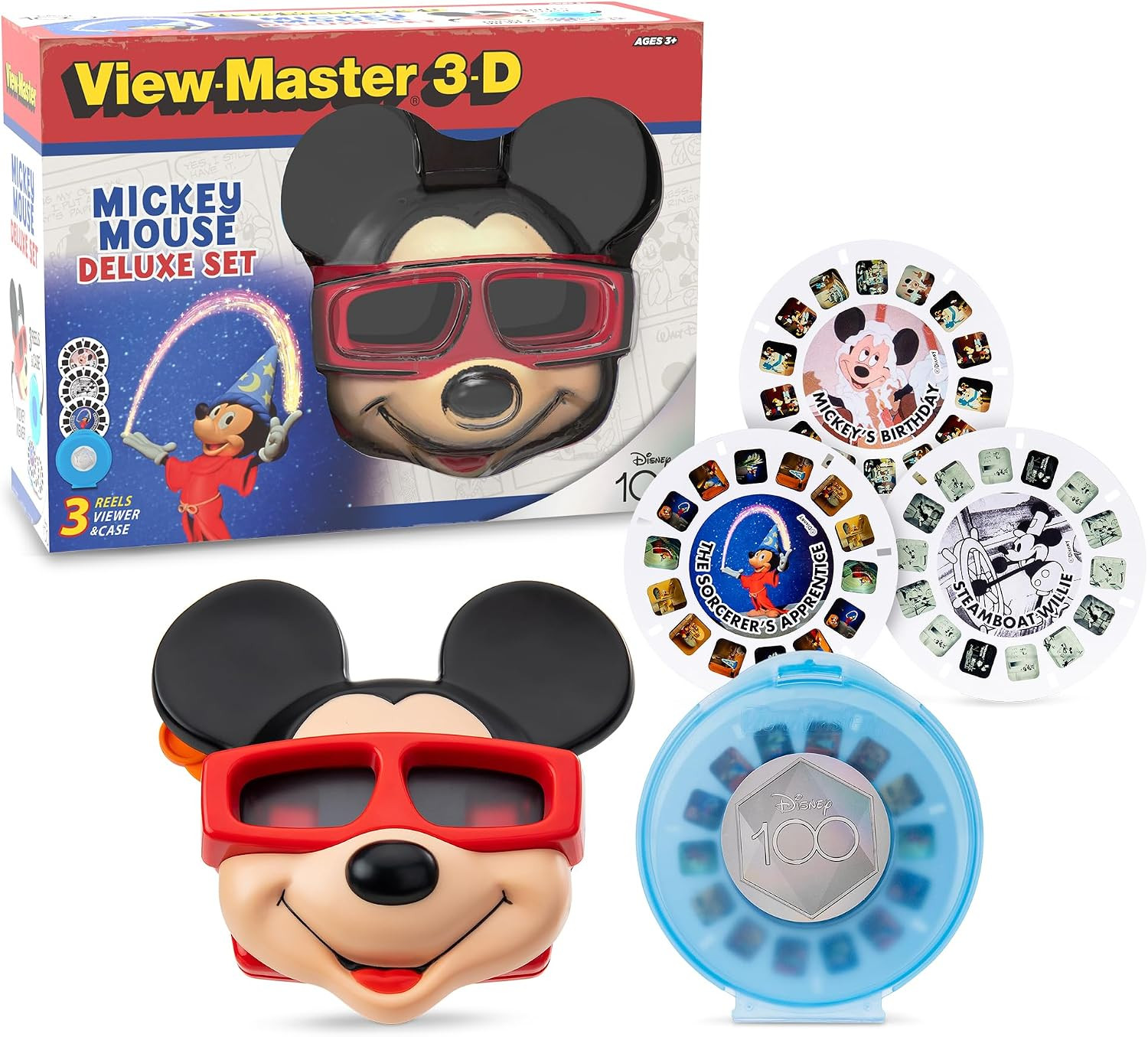 View Master Mickey Mouse Deluxe Set, Disney 100 Edition - STEM, Retro, Fun Learning Toy for Kids and Adults, Toddlers, Ages 3+ | Amazon (US)