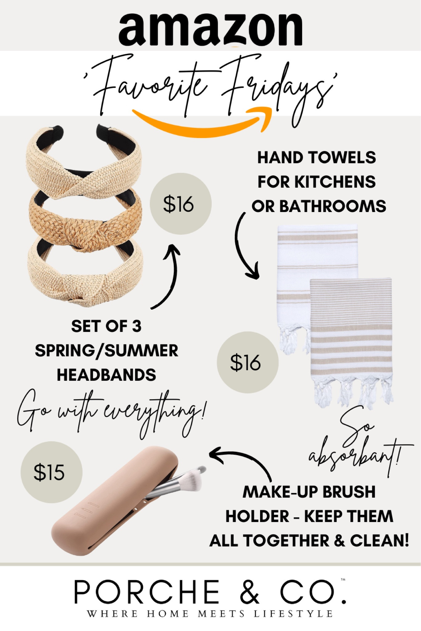 Raffia Natural knot headbands, silicone makeup brush case and vintage style soft absorbent hand towels for powder bathroom :: Amazon Favorite Fridays 🤍 #amazon #amazonstyle #amazonfinds

#LTKhome #LTKsalealert #LTKstyletip