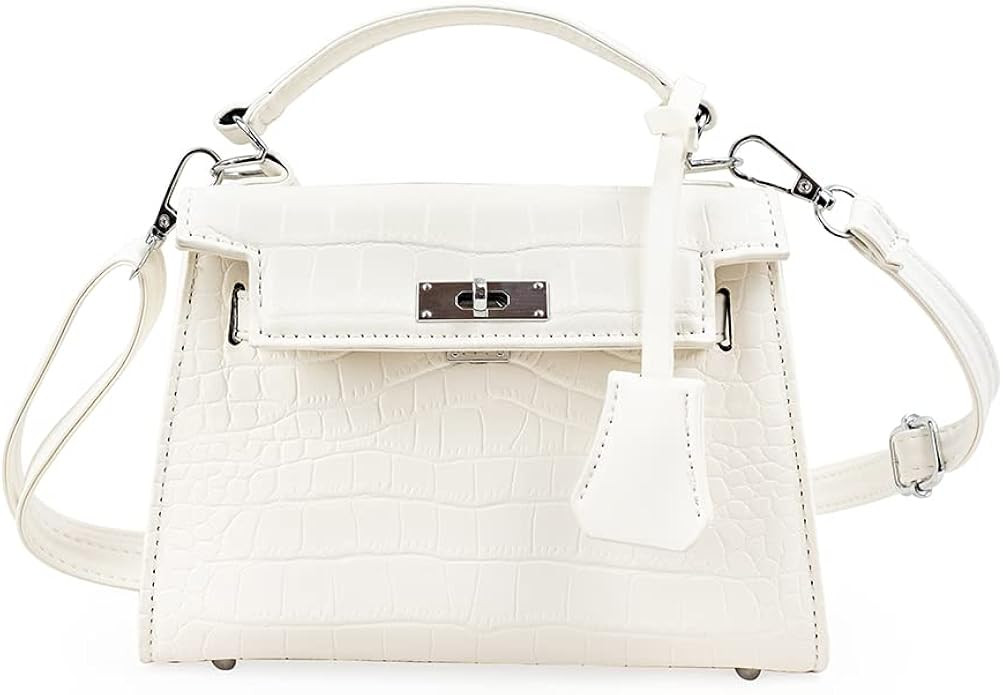 Crossbody Bags for women Trendy Cute Mini Crocodile Purse Top Handle Clutch Handbag Structured Sa... | Amazon (US)