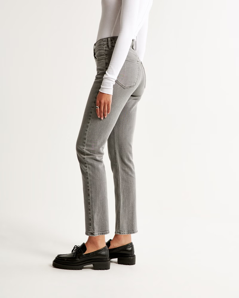 Women's Ultra High Rise Ankle Straight Jean | Women's Bottoms | Abercrombie.com | Abercrombie & Fitch (US)