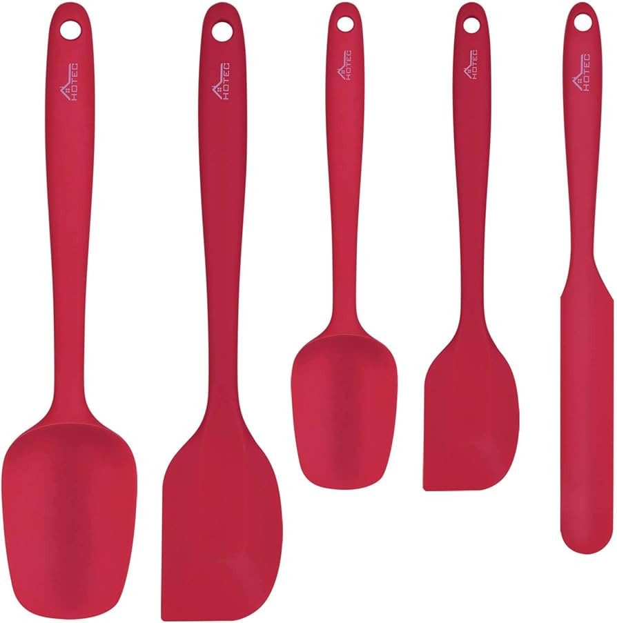 HOTEC Food Grade Silicone Rubber Spatula Set for Baking, Cooking, and Mixing High Heat Resistant ... | Amazon (US)
