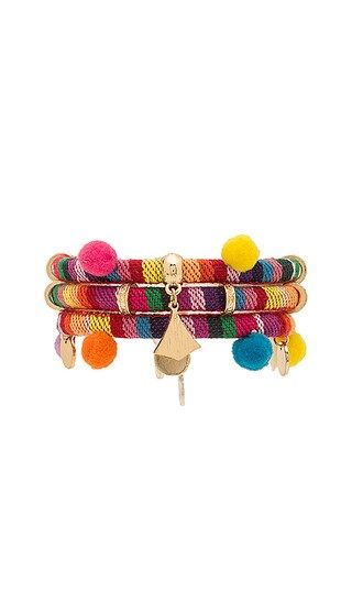 Ettika Dahl Multi Pom Pom Bracelet in Rainbow | Revolve Clothing