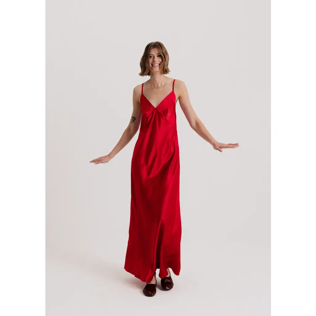 Alas 100 Silk Slip Maxi Dress in Red at Nordstrom, Size Small | Nordstrom