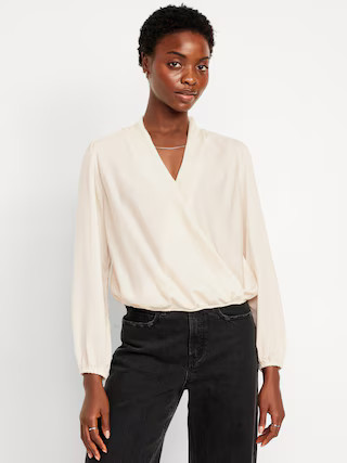 Wrap-Front Satin Top | Old Navy (US)