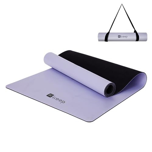 KEEP Professional Yoga Mat for Women and Men, 5mm Non-Slip Natural Rubber for Superior Grip, Eco-Friendly, Premium 72"x26" Exercise Mat for Pilates, and Fitness Workouts, Lavender Purple | Amazon (US)