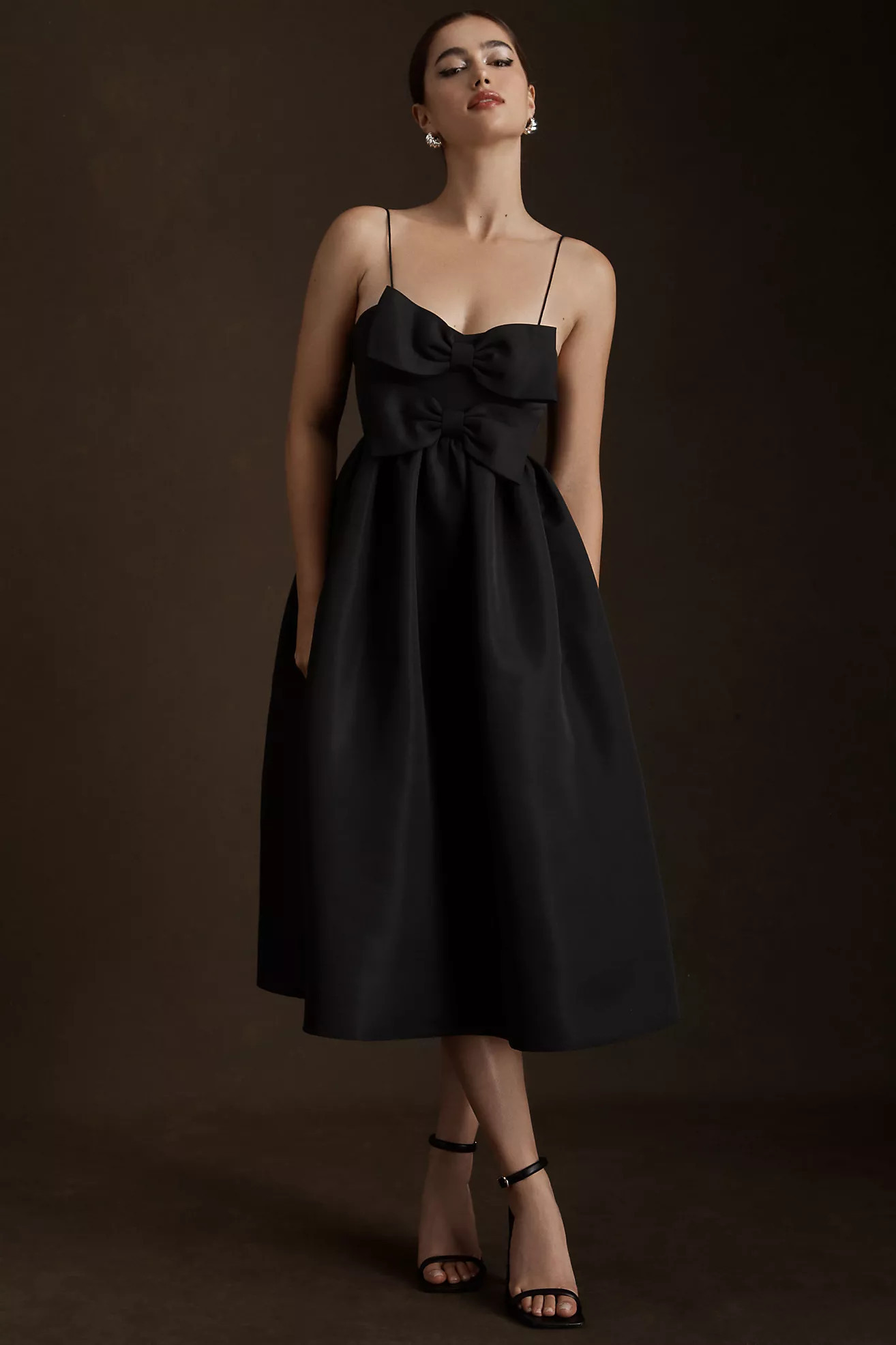 Sachin & Babi Sloane Taffeta Double-Bow Pleated Midi Dress | Anthropologie (US)