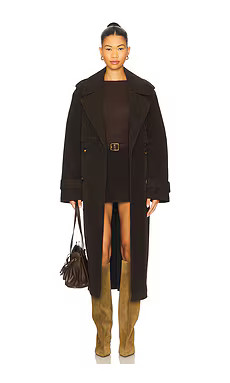 Joe's Jeans Elizabeth Vegan Suede Trench Coat in Dark Chocolate from Revolve.com | Revolve Clothing (Global)