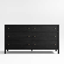 Keane 64" Black Solid Wood 6-Drawer Dresser + Reviews | Crate & Barrel | Crate & Barrel