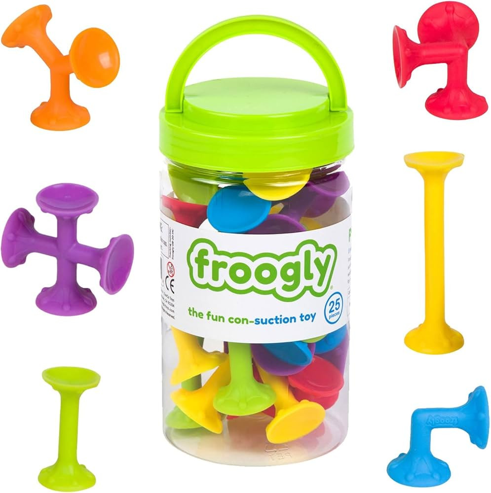 Froogly - 25 Piece Suction Toys | Montessori Bath Construction Building Set Silicone Preschool Da... | Amazon (US)