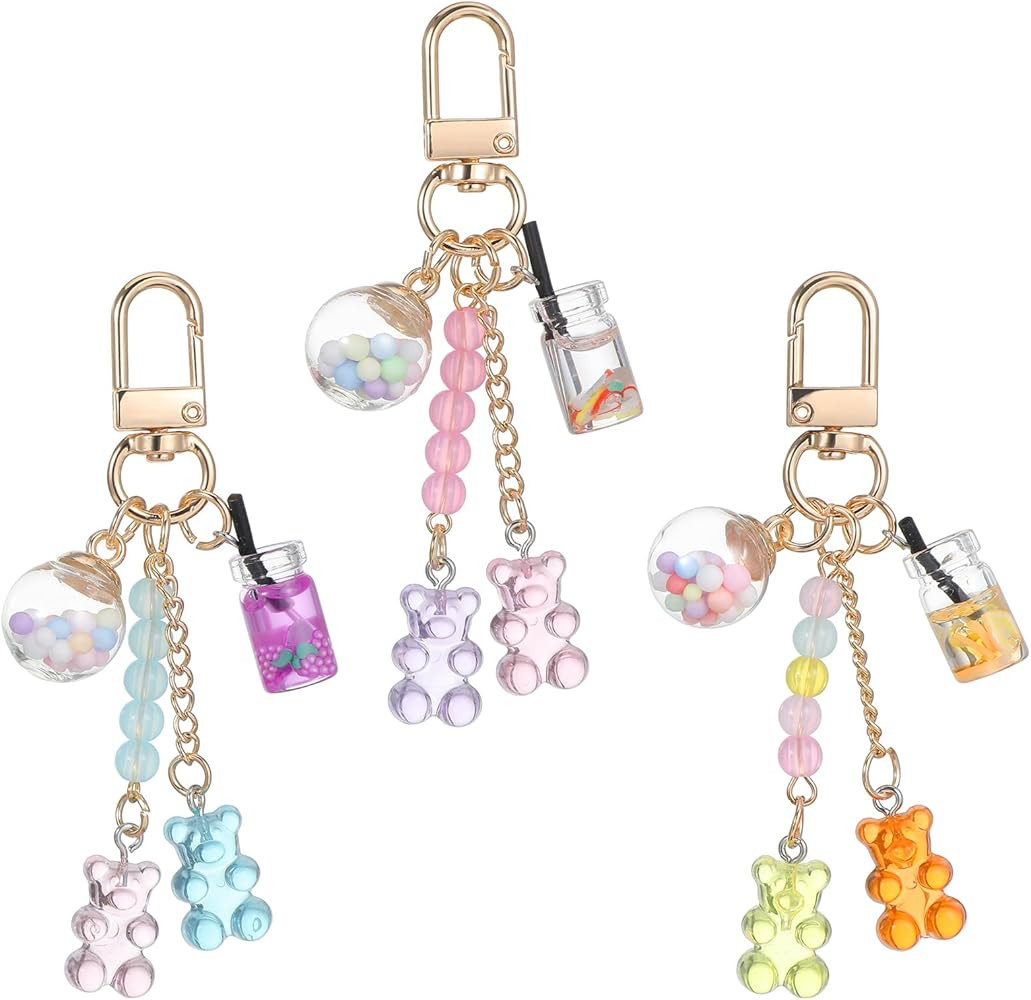 3PCS Keychain Accessories for Women ，Purse Charms Cute Bear Key Pendant Candy Pendant Suitable ... | Amazon (US)