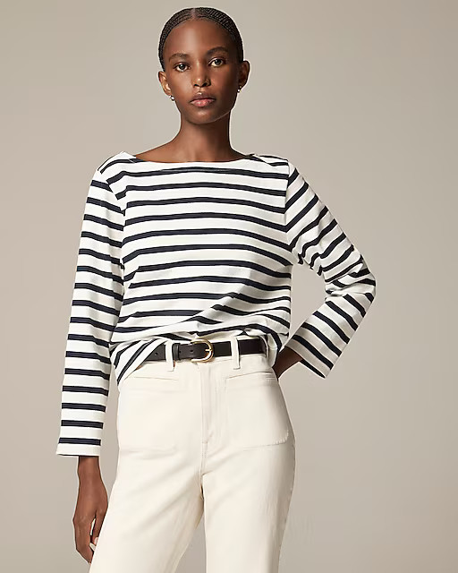 Classic mariner cloth boatneck T-shirt in stripe | J. Crew US