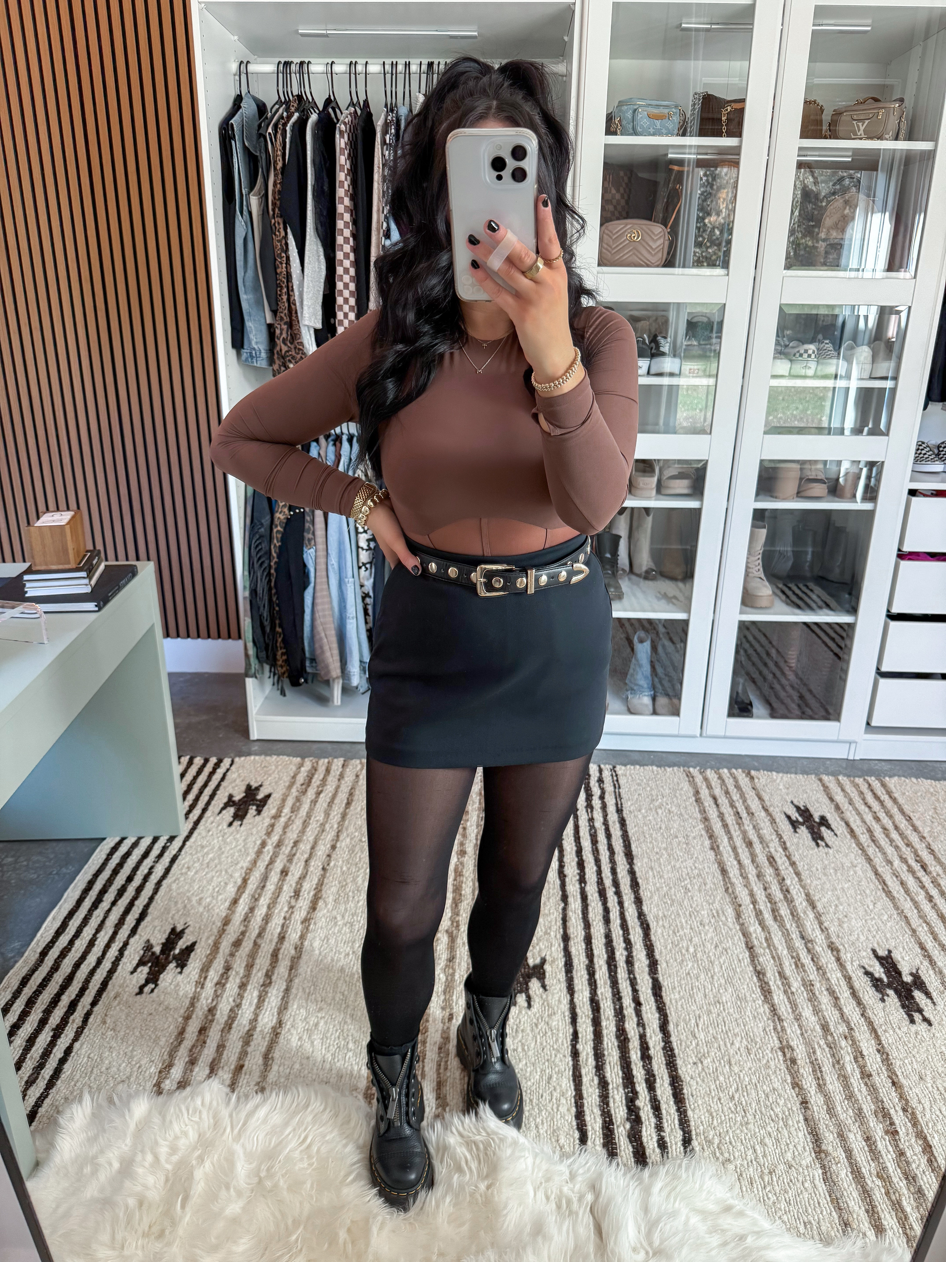 Edgy Date Night Outfit 🤎

Bodysuit - small (coffee)
Belt - 27-31
Skort - small
Tights - small

*Since my skort is selling out in some sizes, I'm linking an alternative amazon version as well! 

Another brown and black date night look for the win! 👏🏼 This mesh paneled bodysuit is SO fun for going out! You could also easily dress it down with some jeans as well! I paired it with this black mini skort, this fun black and gold studded belt, the best tights I've ever owned (I swear they do not rip!) & finished the look with my platform docs. 🖤

 

 #LTKFindsUnder50 #LTKFindsUnder100 #LTKShoeCrush