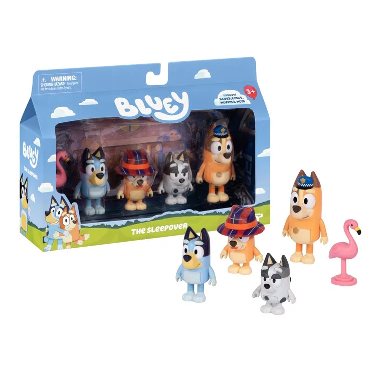 Bluey The Sleepover, 4 Episode-Themed Poseable Figures, Recreate Moments from the Episode The Sle... | Walmart (US)