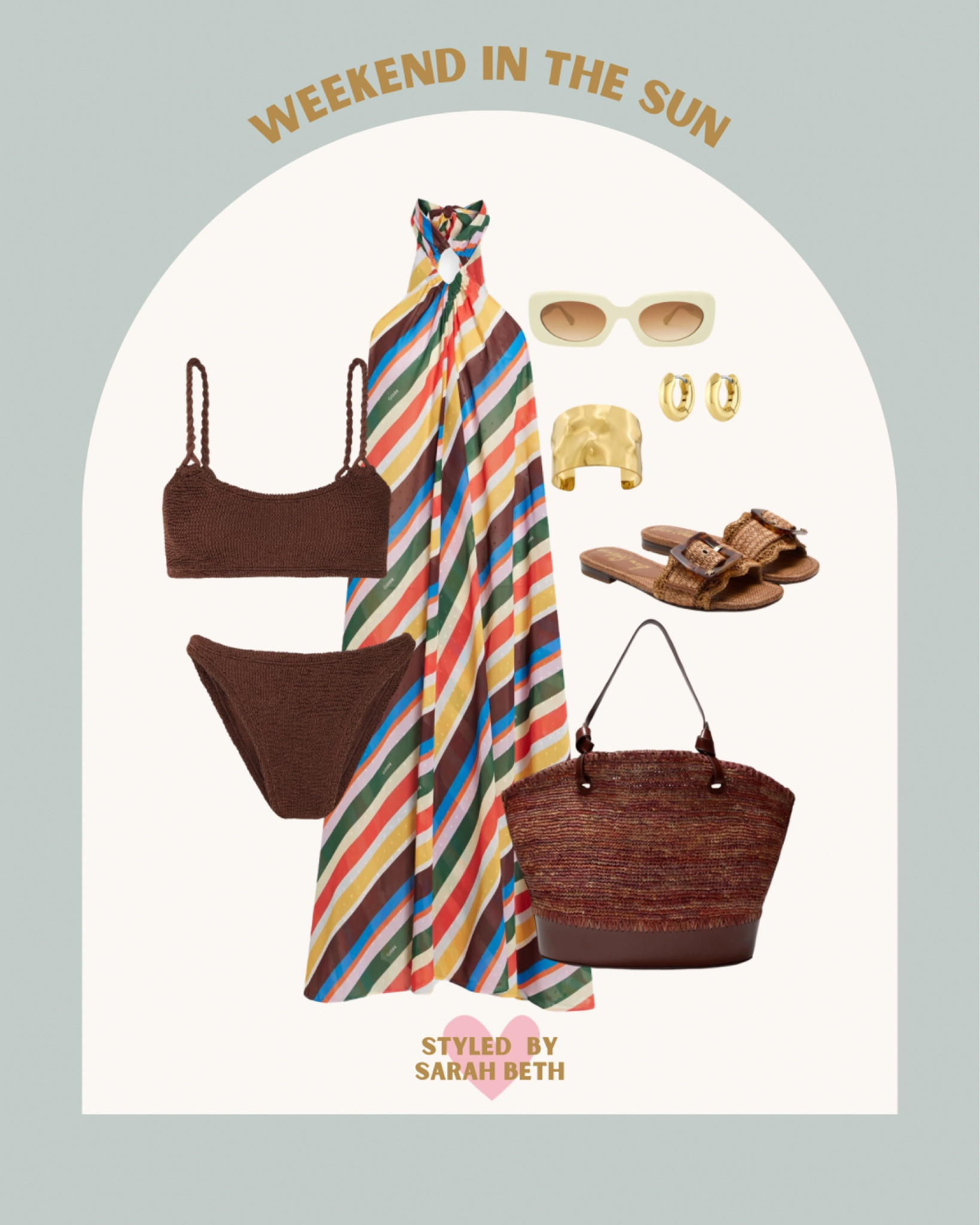 Brown for summer. Bikini and strip dress

#LTKTravel #LTKSwim #LTKStyleTip