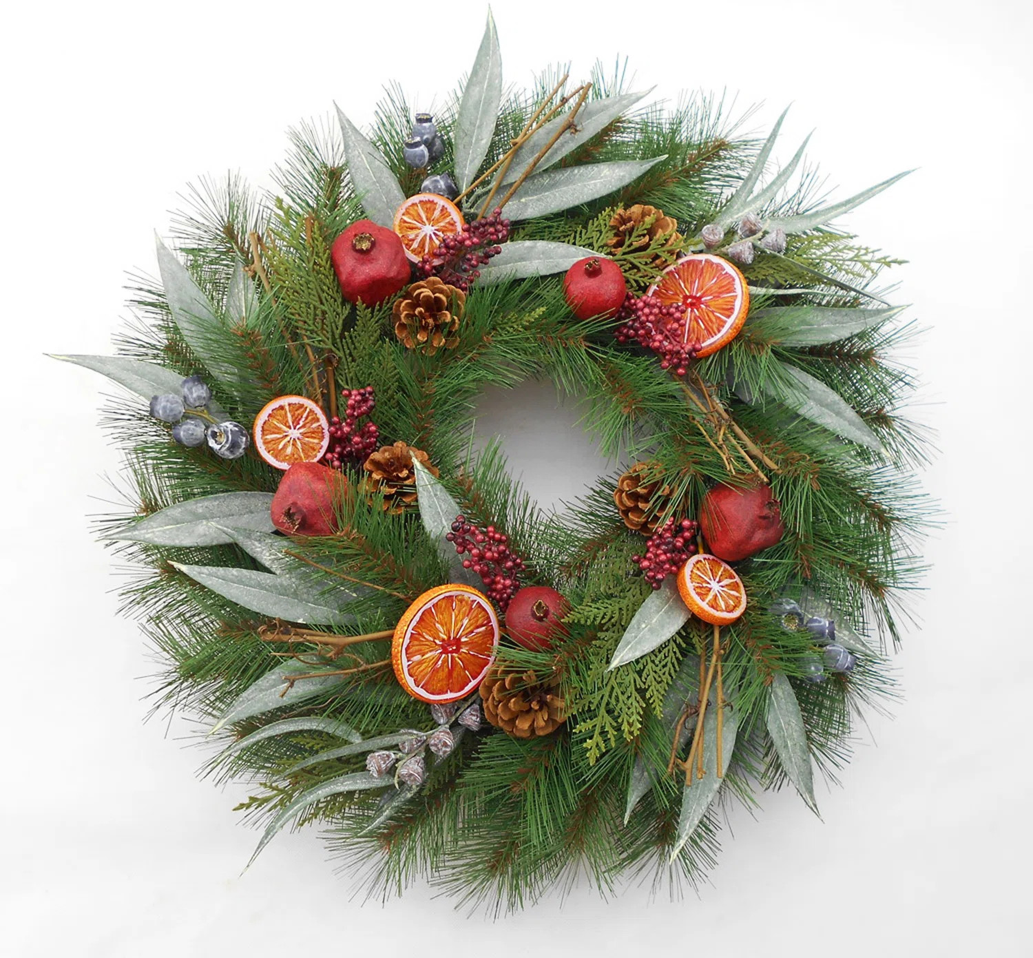 Primrue 24" Pomegranate Orange Wreath & Reviews | Wayfair | Wayfair North America