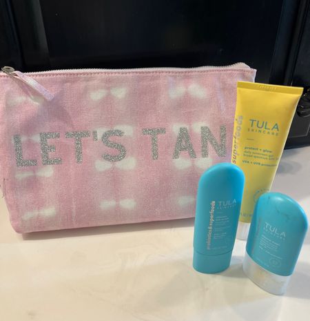Let’s Tan✔️🌴🍹☀️🕶️

Cutest Quilted Koala custom made bag!
You design what you want it to say! 

How cute is let’s tan to hold your sun tanning lotions?

Tula is having a partner sale… Use my code DARCY15 for  25% off any Tula order!✔️🎉

Tula skincare has probiotics in it ✔️

Here are a few of the Tanning lotions / spf I love and am taking on my vacation.

Tula Mireral magic  spf 30 
Oil free  I love the slight tint

The ultimate sun serum
SPF 30 lightweight and oil free

Protect and glow 
Daily sunscreen gel with broad spectrum spf 30 

All are uva + UVB protection 
Easy to use, oil free 

Don’t forget the Tula skin mist and new lip sleeping mask✔️

And the travel essentials kit is so good!
45% off 

Love the glow stick for a glow on the beach! 




#LTKtravel #LTKswim #LTKbeauty