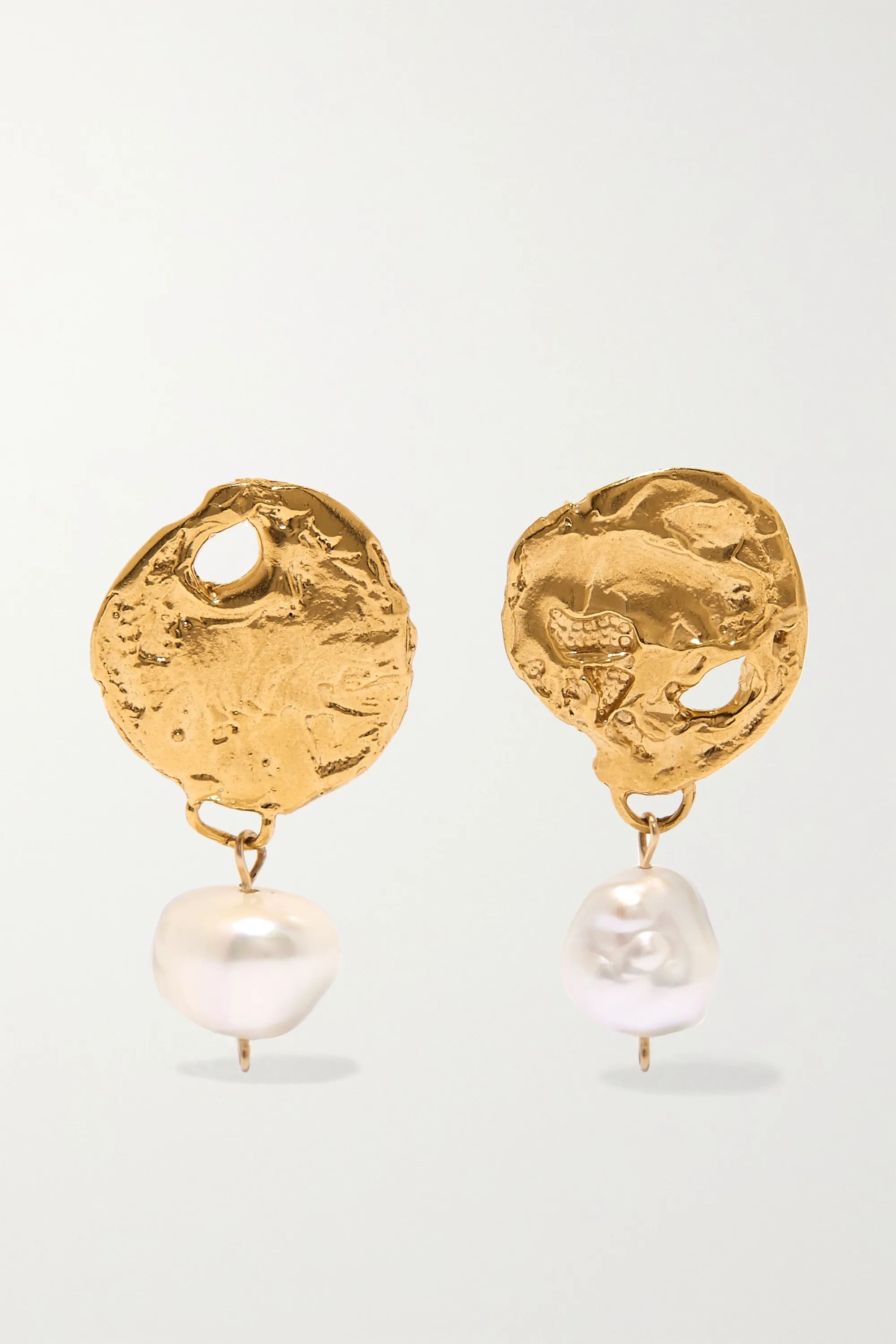 Gold Beacon gold-plated pearl earrings | Alighieri | NET-A-PORTER | NET-A-PORTER (UK & EU)