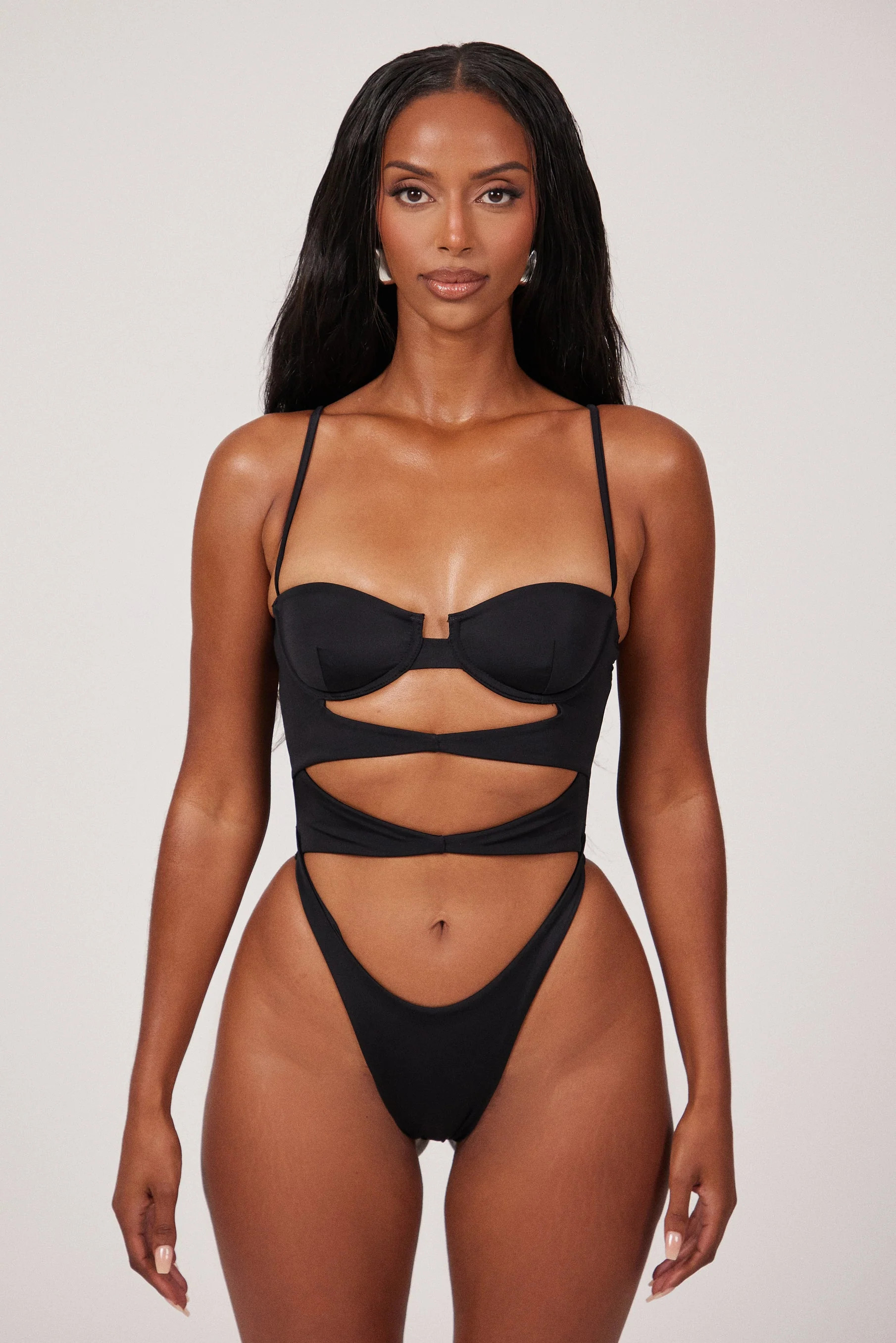 The Cut Out Cup Swim in Black | Mars The Label