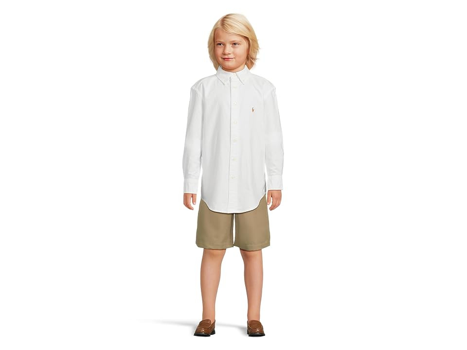 Polo Ralph Lauren Kids Cotton Oxford Sport Shirt (Big Kids) Boy's Long Sleeve Button Up White : XL (18-20 Big Kid) | Zappos