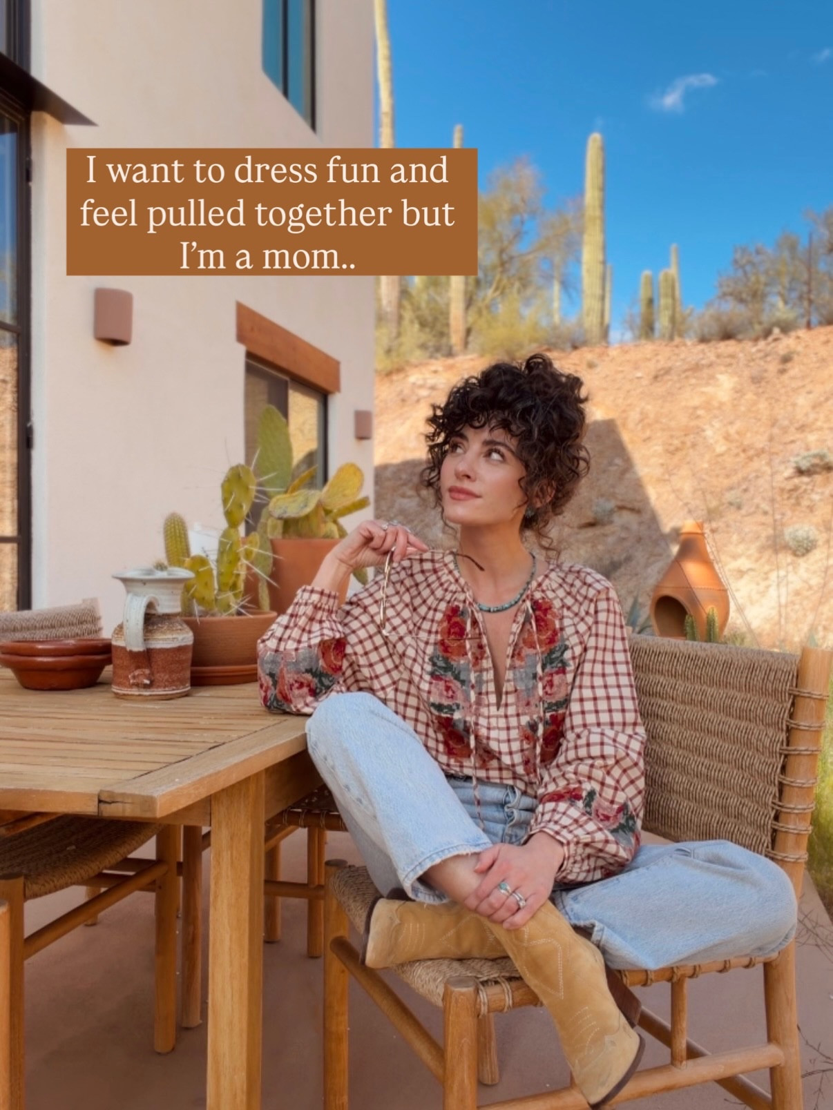 Comfy, eclectic, classy, polished, funky….

Moms: you can rock it all 🙌✨and do it all with a kid on your hip, and maybe some spilt coffee on that incredible blouse 😉

….or maybe that’s just me 🤗

#momstyle #momlife #curlywavy #sezane #curlybangs