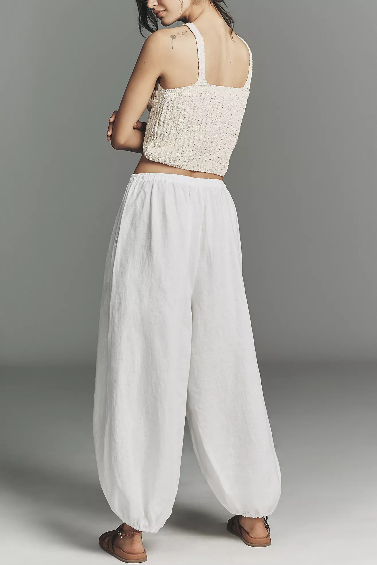 Self Contrast Linen Balloon Pants | Anthropologie (US)