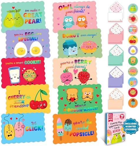 Decorably 40 Pack Holographic Postcard-Style 4.7x3in Valentines Cards for Kids with Envelopes and... | Amazon (US)