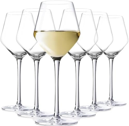 Wine Glasses Set of 6,Crystal White Wine Glasses,Red Wine Glass Set,Long stem Wine Glasses,Clear ... | Amazon (US)