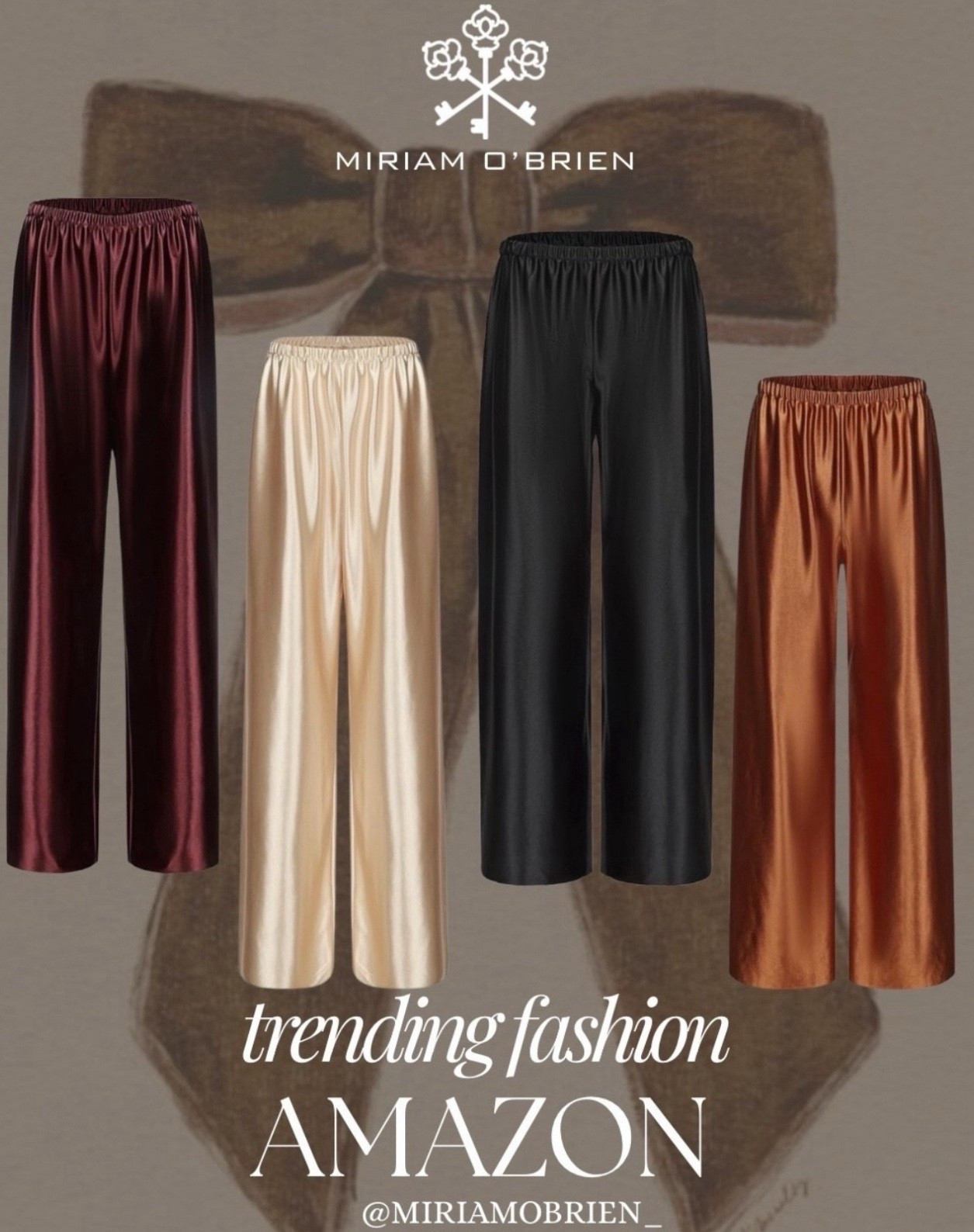 Discover the perfect blend of comfort and style with these satin wide leg pants. A must-have for every wardrobe!

Follow me at @miriamobrien_ on IG and TikTok! 

#TrendingFashion #AmazonFashion #AmazonFallFashion #AmazonTrendingClothes

#LTKSeasonal #LTKOver40 #LTKStyleTip

#LTKStyleTip #LTKSeasonal #LTKOver40

#LTKOver40 #LTKHoliday #LTKGiftGuide