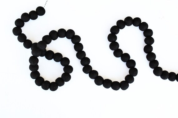 Black Felt Ball Garland  Black Pom Pom Garland  Halloween | Etsy | Etsy (US)