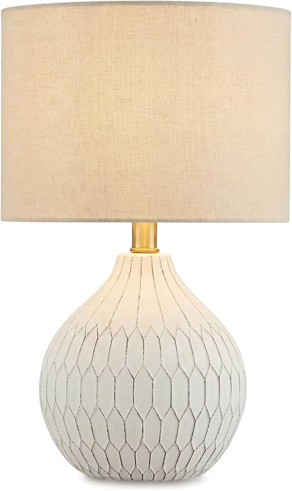 Signature Design by Ashley Ceramic Table Lamp, Bedside, Antique White | Amazon (US)