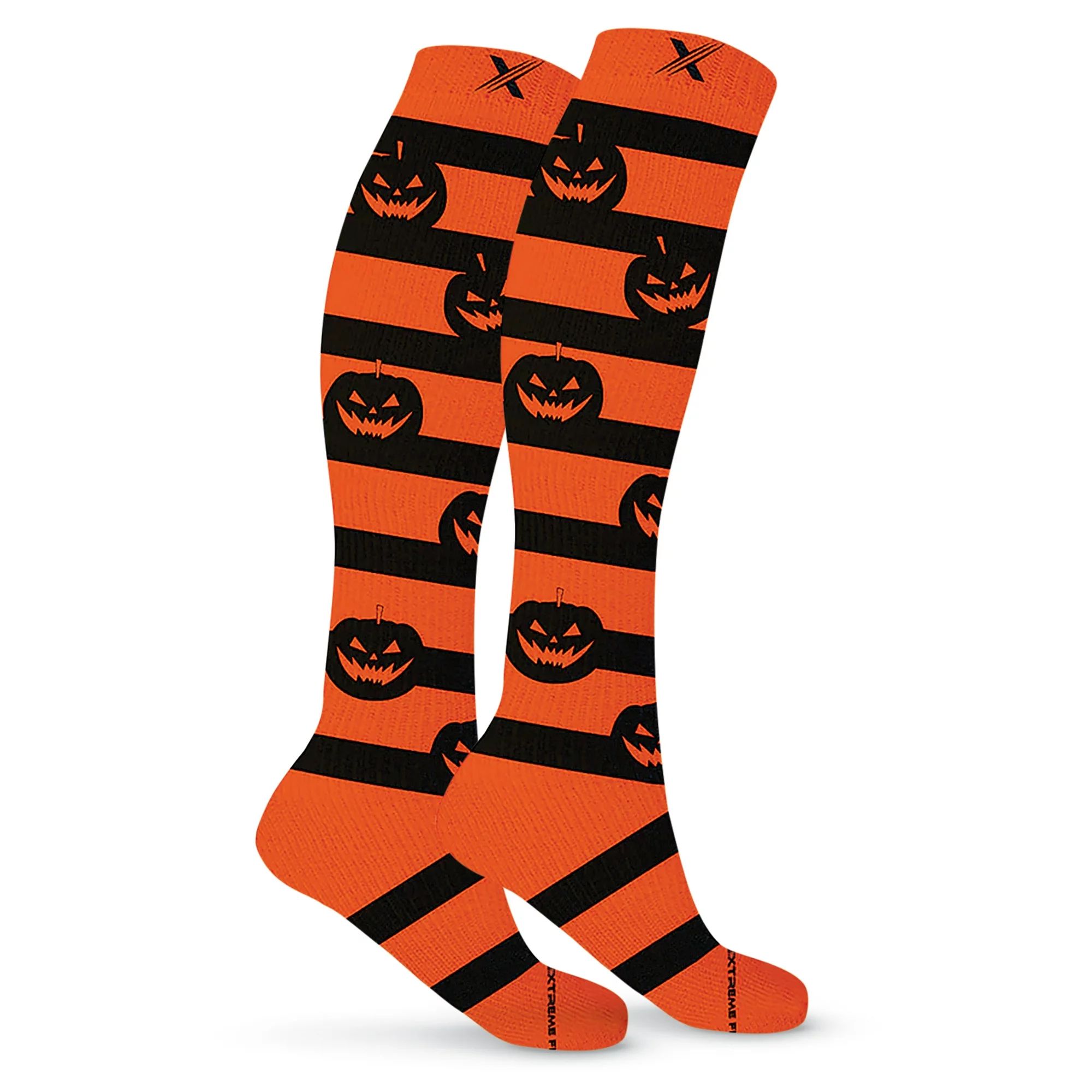 Collections Etc Halloween Knee-High Compression Pumpkin Socks | Walmart (US)