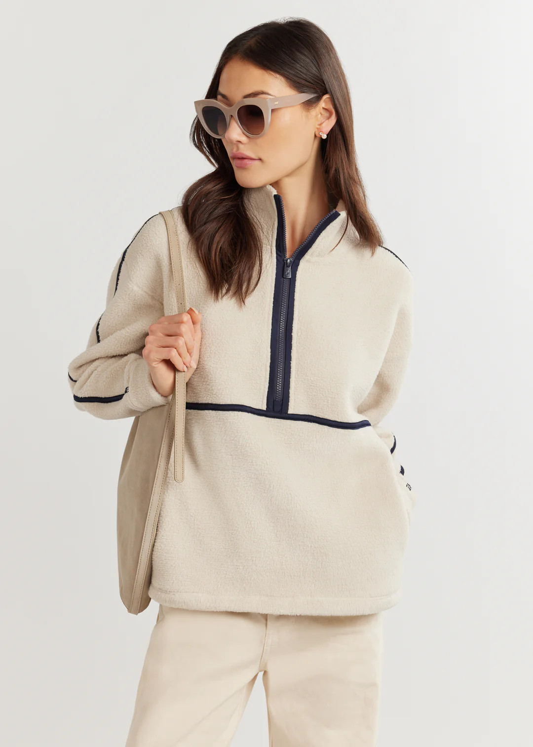 Shetland Pullover in Sherpa Fleece (Oatmeal) | Dudley Stephens