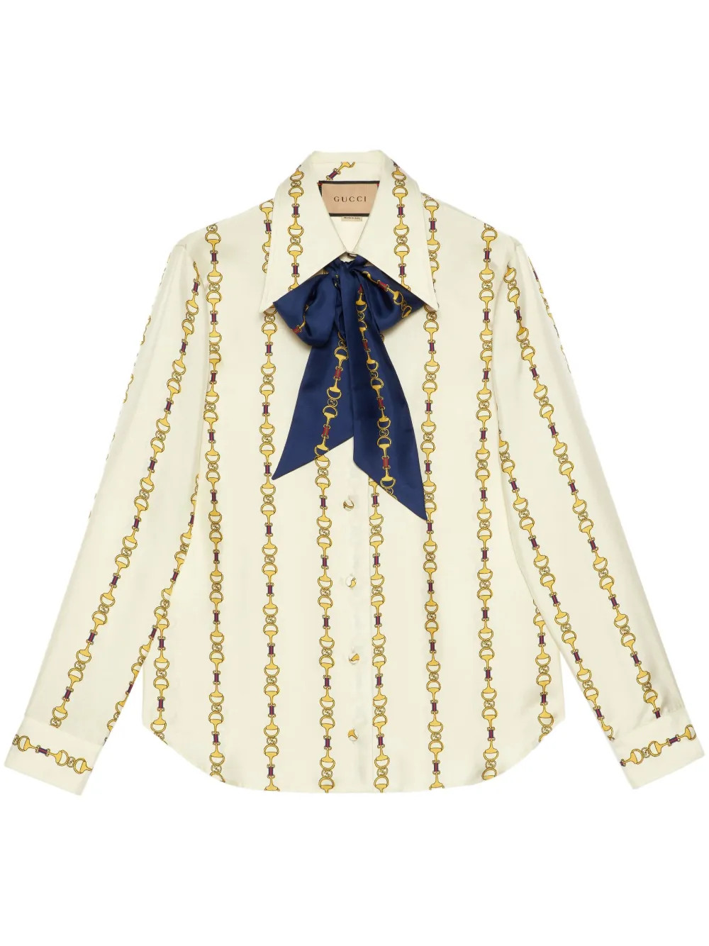 Gucci Horsebit-print Silk Shirt - Farfetch | Farfetch Global