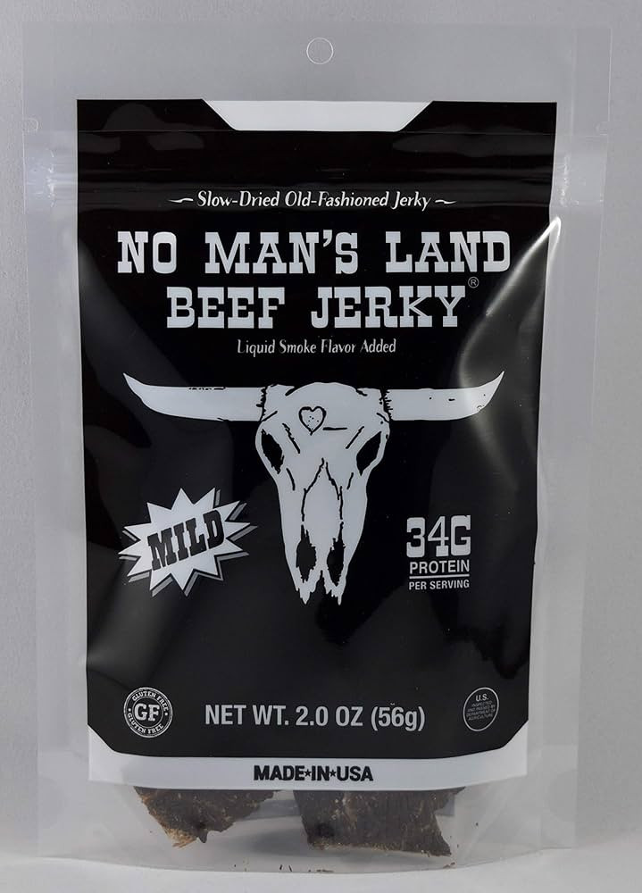 No Man’s Land MILD Beef Jerky High Protein Low Calorie Low Carb Beef Snack 2.0oz Bag | Amazon (US)