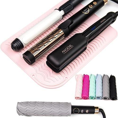 ANGENIL Pro Large Silicone Heat Resistant Mat for Curling Irons, Titanium Ceramic Flat Iron Hair ... | Amazon (US)