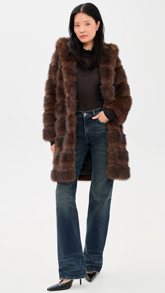 Apparis Marais Mink Hooded Coat | Shopbop | Shopbop