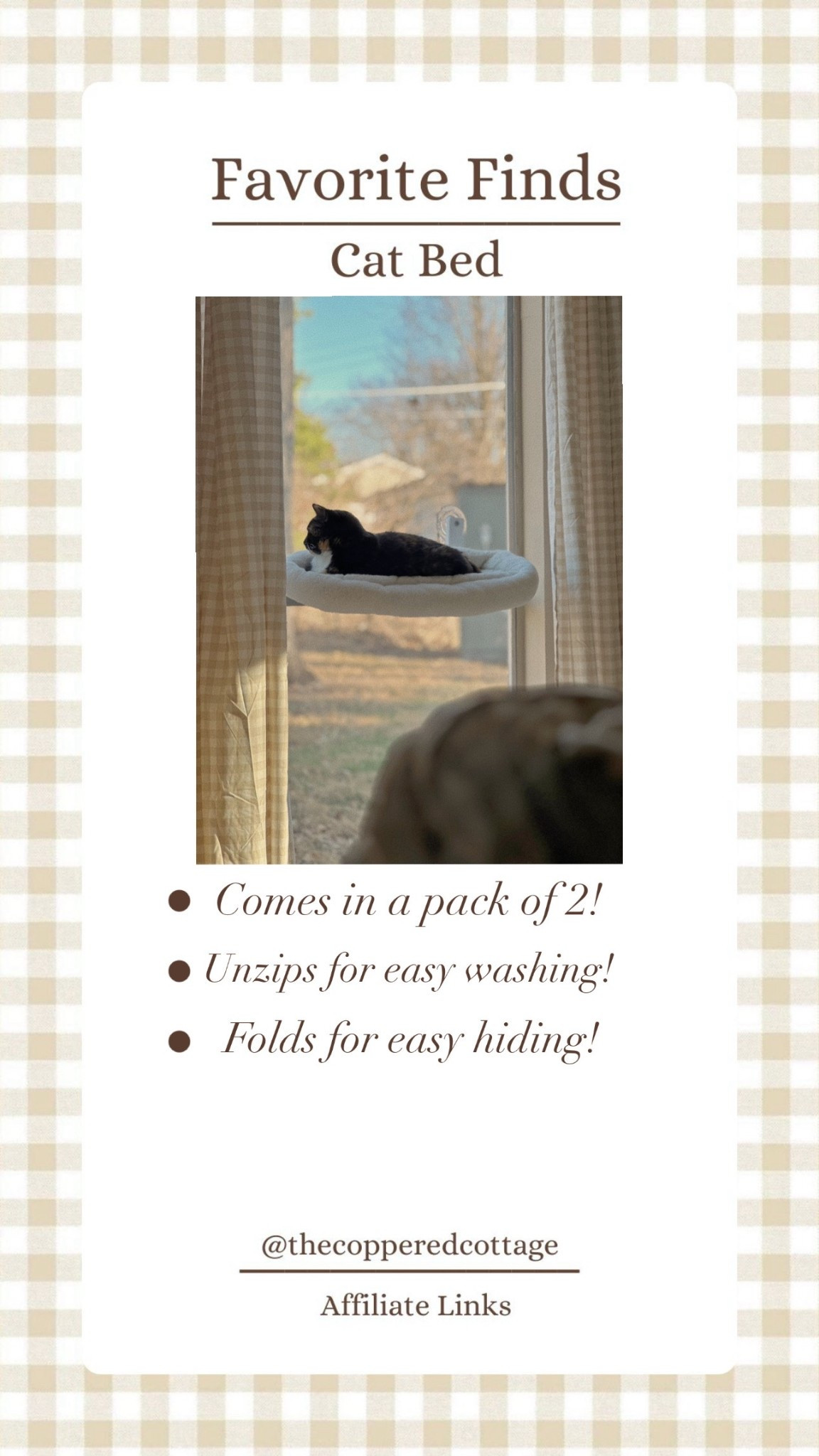 Cat Bed
Cat bed/pet bed/cat window bed/suction cup window bed/cat/cats/cat supplies/home decor/decor

#LTKHome #LTKFindsUnder50 #LTKSeasonal