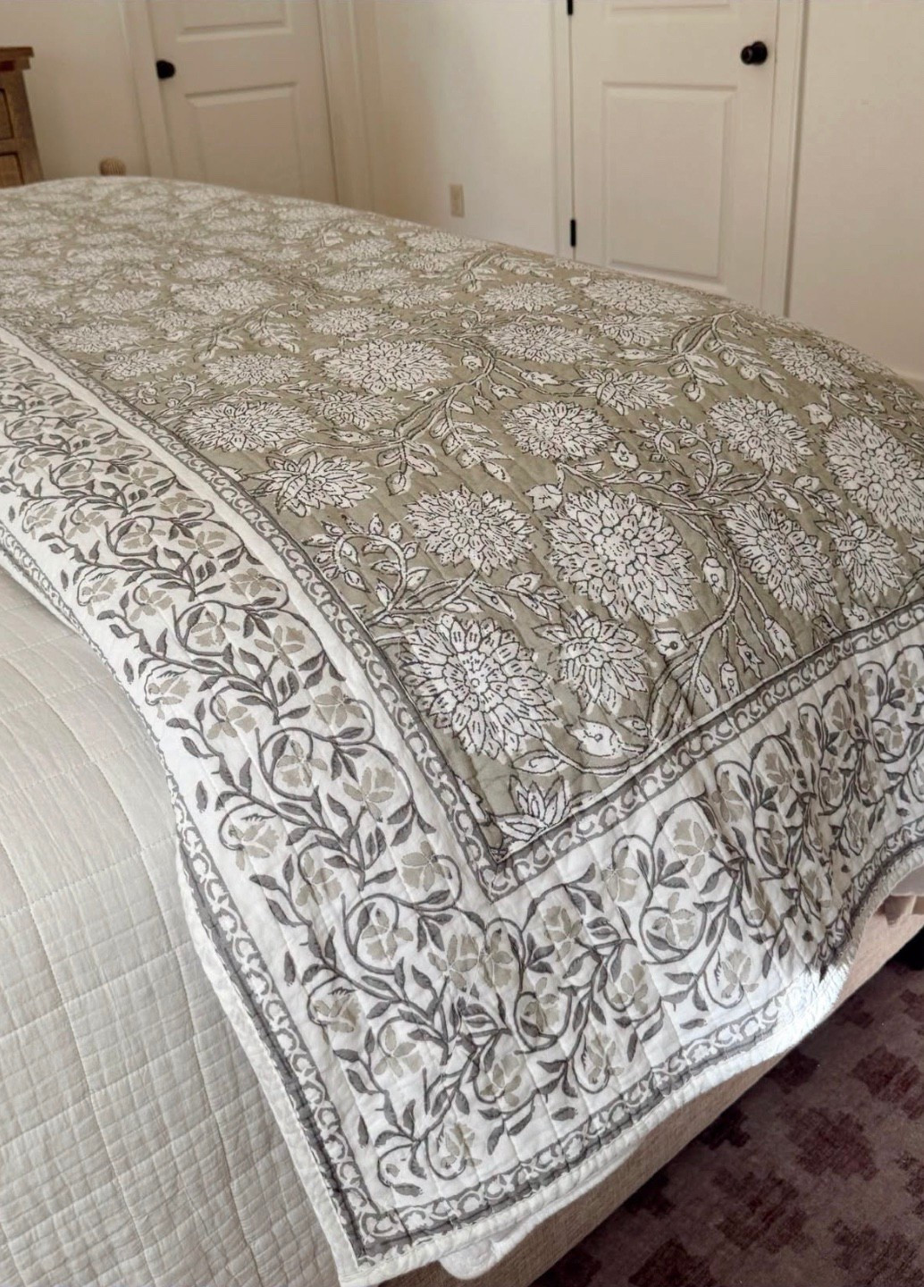 One of my favorite quilts 🤎
￼
I love how pretty this looks folded at the end of the bed! It adds the perfect extra layer and gives your bedroom that cozy, pulled-together look for the season.

#LTKdayinmylife #LTKHome #LTKSeasonal