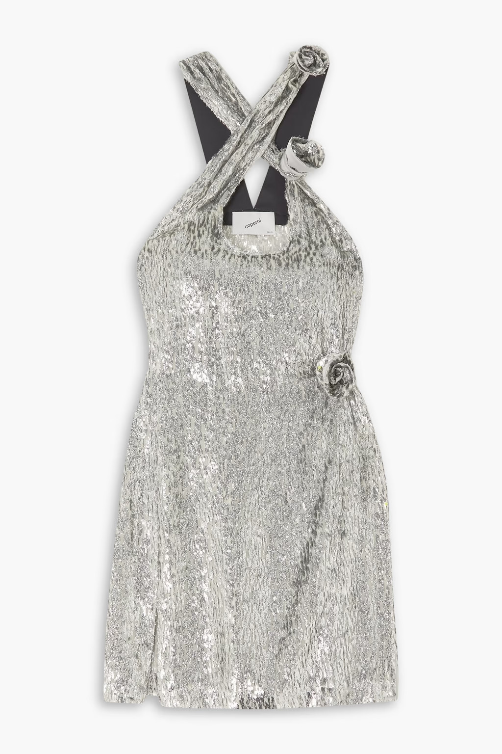 Appliquéd metallic fil coupé voile mini dress | The Outnet (US and CA)