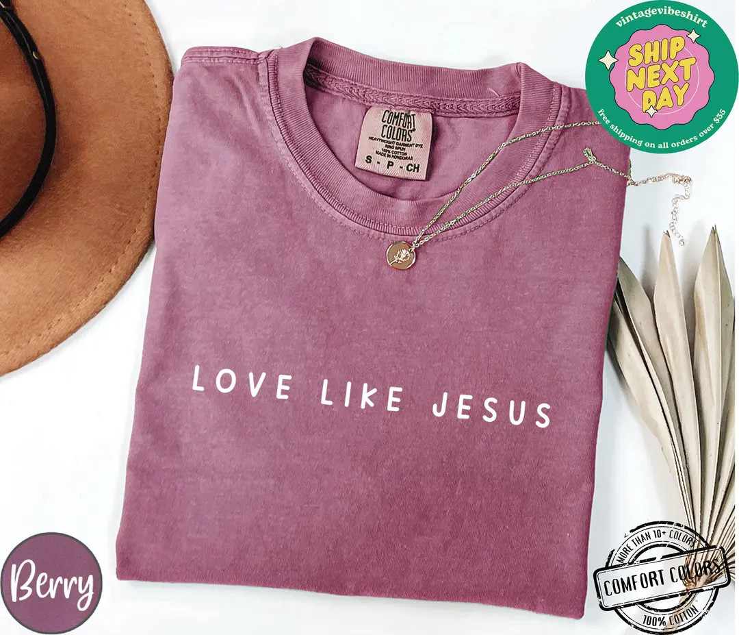 Love Like Jesus Comfort Colors®, Religious Mom Shirt, Christian Gift Idea, Motivational Crewneck... | Etsy (US)