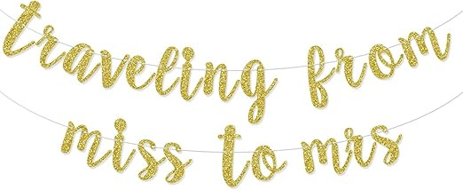 Traveling From Miss To Mrs Banner, Bachelorette, Bridal Shower Party Decorations Supplies, Travel... | Amazon (US)