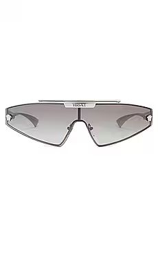 VERSACE Shield Sunglasses in Silver from Revolve.com | Revolve Clothing (Global)