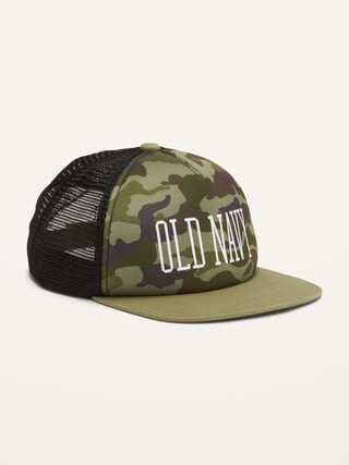 Graphic Flat-Brim Trucker Hat for Boys | Old Navy (US)