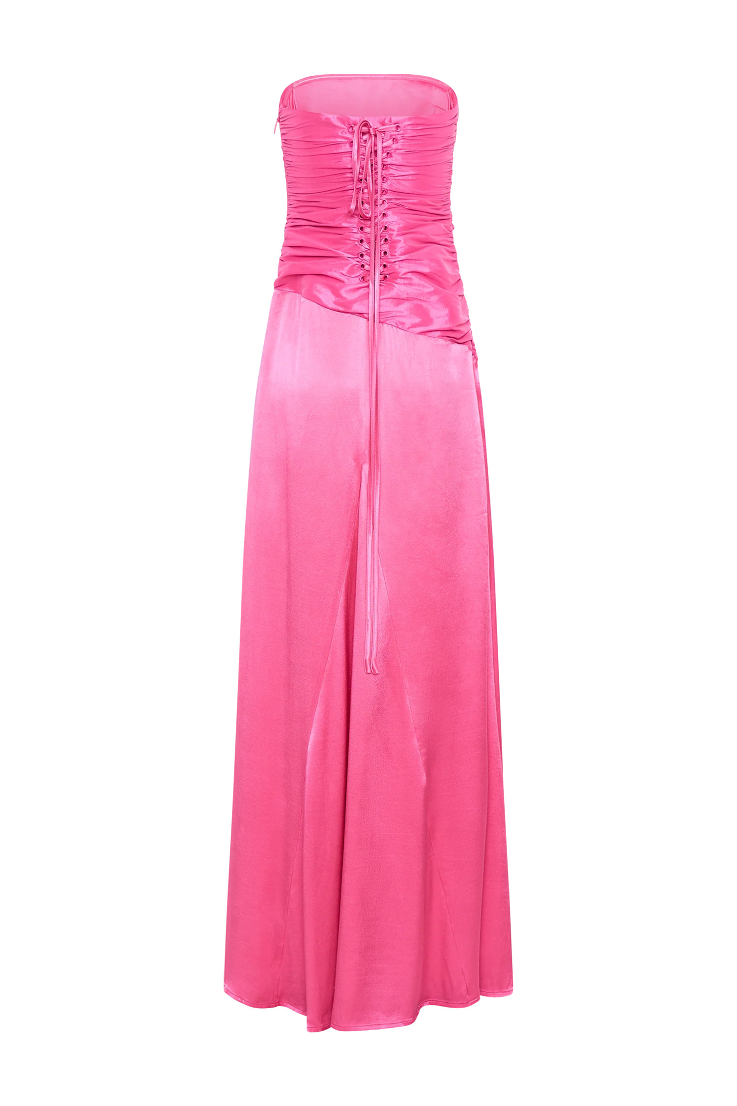 Serena Strapless Taffeta Maxi Dress - Crimson Pink | MESHKI US