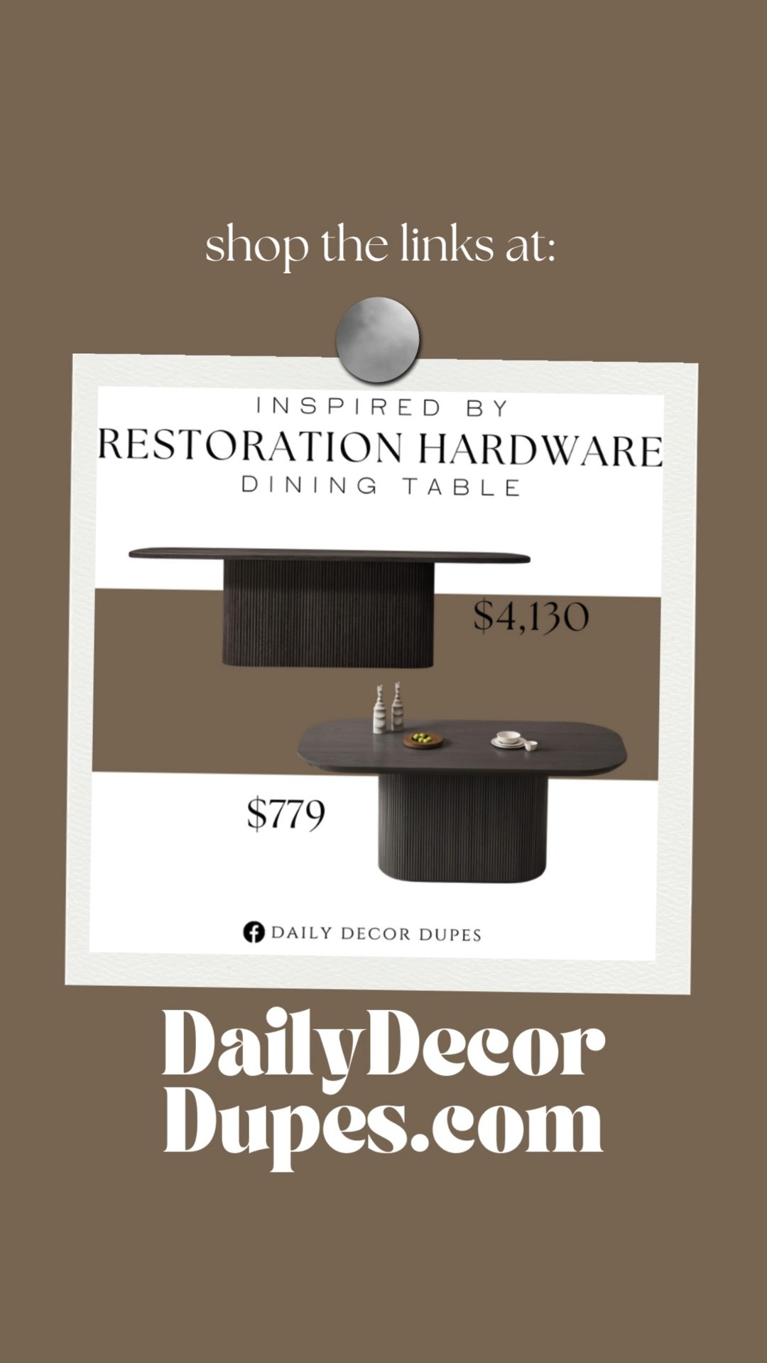 Inspired by Restoration Hardware Dining Table. Contemporary Dining Table. Sleek Dining Table. Modern Minimalist Table Design. ELegant Kitchen Table. Oval Modern Dining Table. Modern Kitchen Furniture. Stylish Wooden Table.

Home more affordable option find replica copy cat similar look for less budget friendly affordable cheap cheaper beautiful pretty. Clearance sale coupon code discount code promo code luxury lookalike look a like Inspo inspiration inspired by idea ideas Love like these? I share multiple every day in my FB group.
 

 #LTKHoliday #LTKHome #LTKSaleAlert